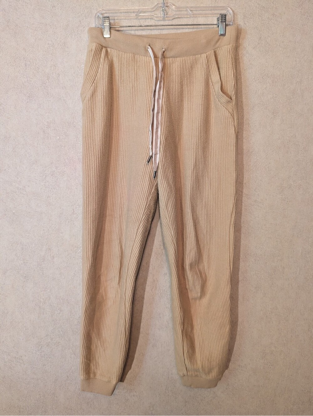 AERIE tan waffle knit joggers sz S